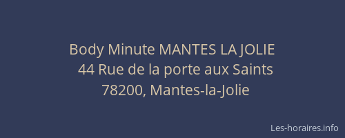 Body Minute MANTES LA JOLIE