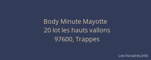 Body Minute Mayotte