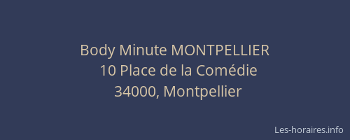 Body Minute MONTPELLIER