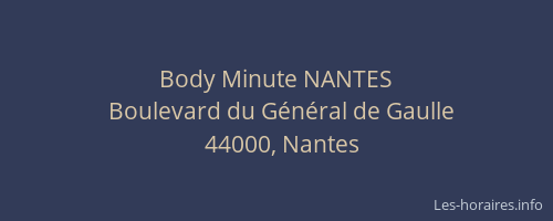 Body Minute NANTES