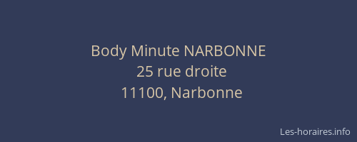 Body Minute NARBONNE