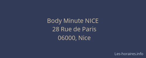 Body Minute NICE
