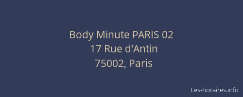 Body Minute PARIS 02