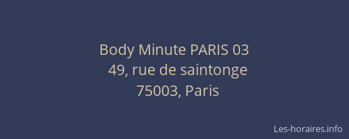 Body Minute PARIS 03