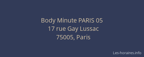 Body Minute PARIS 05