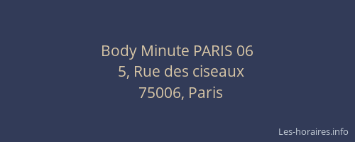 Body Minute PARIS 06