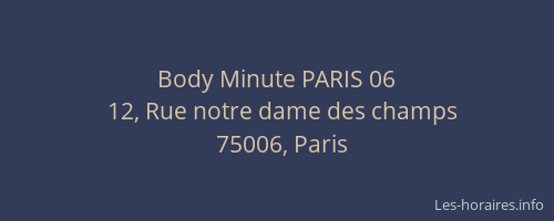 Body Minute PARIS 06