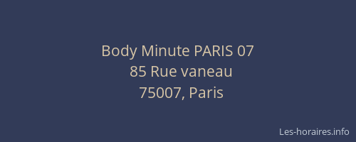 Body Minute PARIS 07