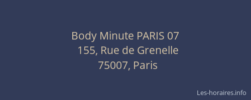 Body Minute PARIS 07