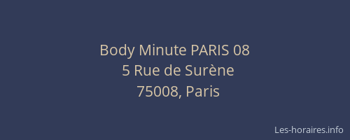Body Minute PARIS 08