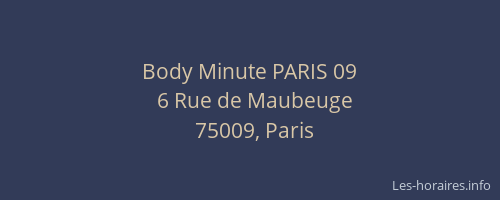 Body Minute PARIS 09