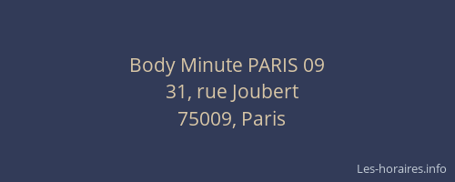 Body Minute PARIS 09