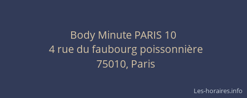 Body Minute PARIS 10