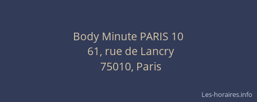 Body Minute PARIS 10