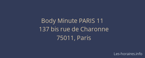 Body Minute PARIS 11