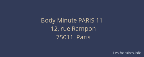 Body Minute PARIS 11