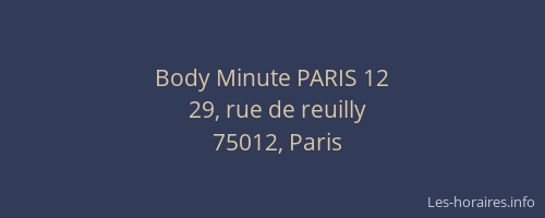 Body Minute PARIS 12
