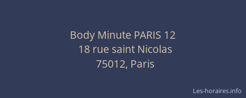 Body Minute PARIS 12