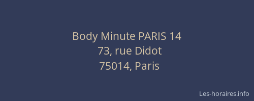 Body Minute PARIS 14