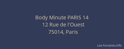 Body Minute PARIS 14