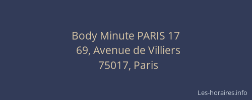Body Minute PARIS 17