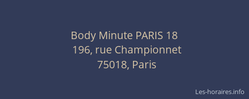 Body Minute PARIS 18