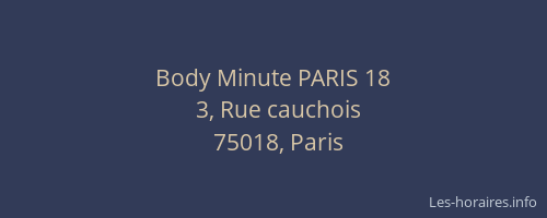 Body Minute PARIS 18