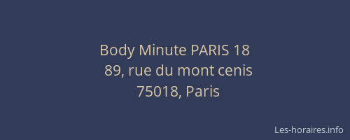 Body Minute PARIS 18