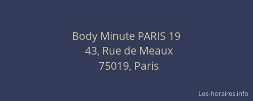 Body Minute PARIS 19