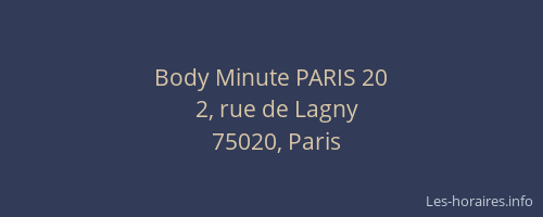 Body Minute PARIS 20