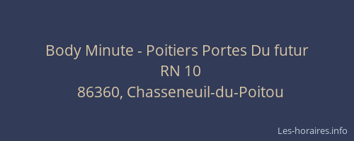 Body Minute - Poitiers Portes Du futur