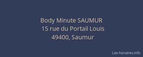 Body Minute SAUMUR