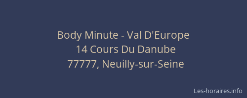 Body Minute - Val D'Europe
