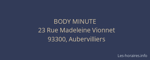 BODY MINUTE