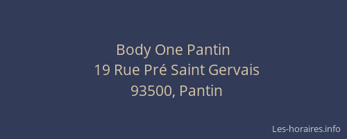 Body One Pantin