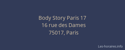 Body Story Paris 17