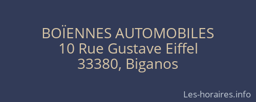 BOÏENNES AUTOMOBILES