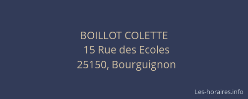 BOILLOT COLETTE