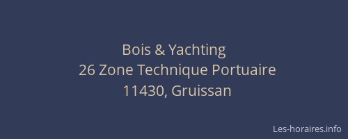 Bois & Yachting