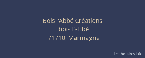 Bois l'Abb&eacute; Cr&eacute;ations