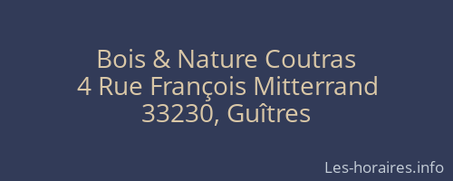 Bois & Nature Coutras