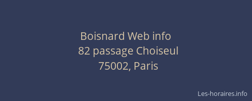 Boisnard Web info