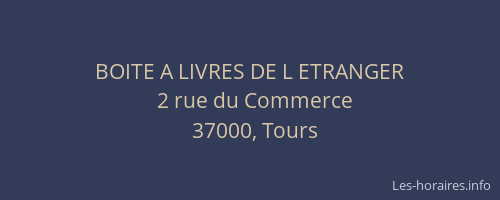 BOITE A LIVRES DE L ETRANGER