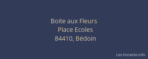 Boite aux Fleurs