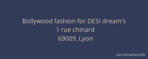 Bollywood fashion for DESI dream's