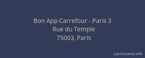 Bon App Carrefour - Paris 3