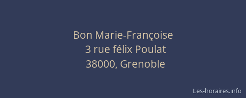 Bon Marie-Françoise