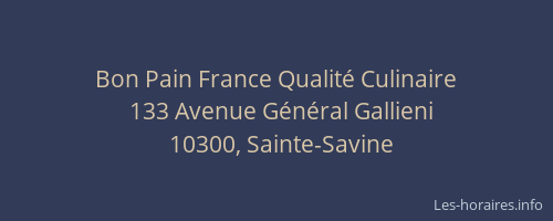 Bon Pain France Qualité Culinaire