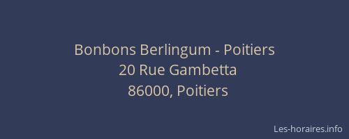 Bonbons Berlingum - Poitiers