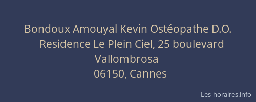 Bondoux Amouyal Kevin Ostéopathe D.O.